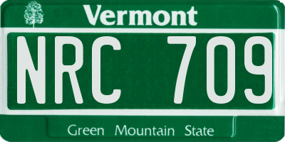 VT license plate NRC709