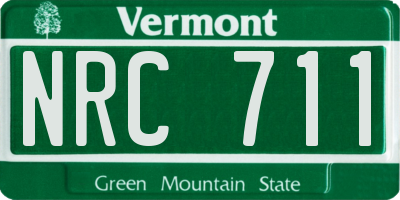 VT license plate NRC711