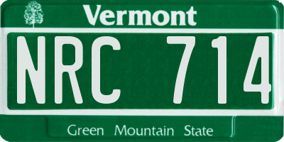 VT license plate NRC714