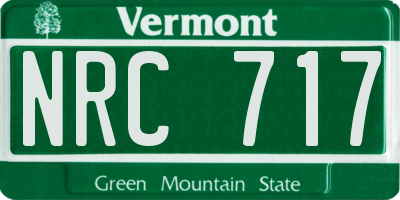 VT license plate NRC717