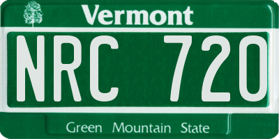 VT license plate NRC720