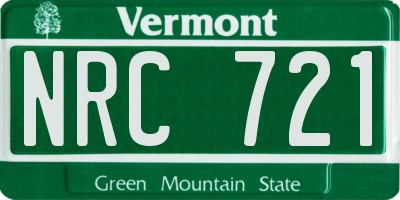 VT license plate NRC721