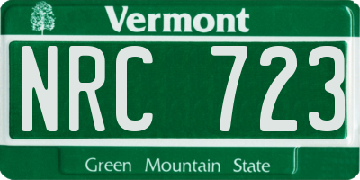 VT license plate NRC723