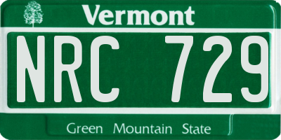 VT license plate NRC729