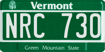 VT license plate NRC730