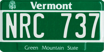 VT license plate NRC737