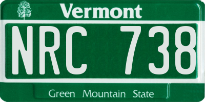 VT license plate NRC738