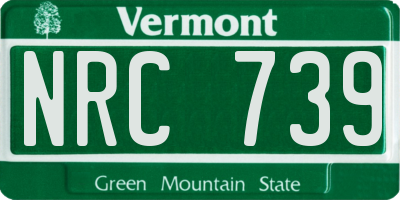 VT license plate NRC739