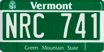 VT license plate NRC741