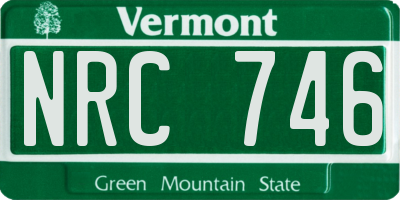 VT license plate NRC746