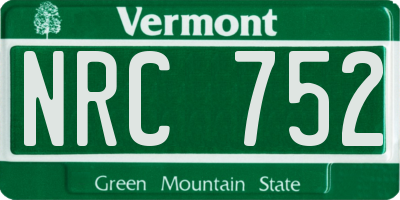 VT license plate NRC752