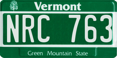 VT license plate NRC763