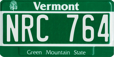 VT license plate NRC764
