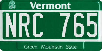 VT license plate NRC765
