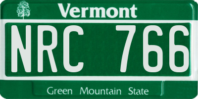 VT license plate NRC766