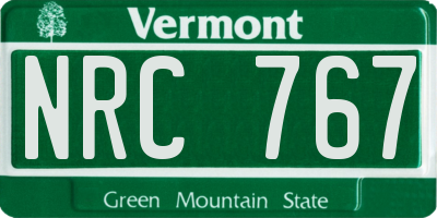 VT license plate NRC767