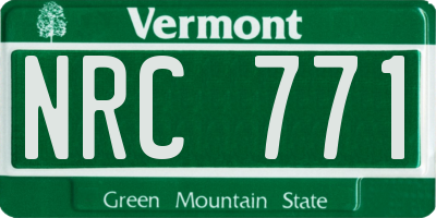 VT license plate NRC771