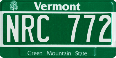 VT license plate NRC772