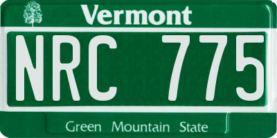 VT license plate NRC775