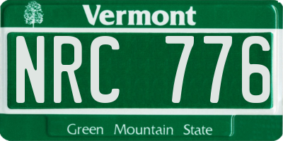 VT license plate NRC776