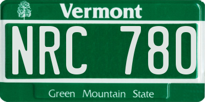 VT license plate NRC780