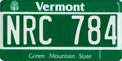 VT license plate NRC784