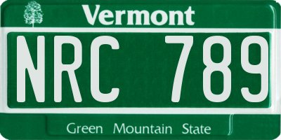 VT license plate NRC789