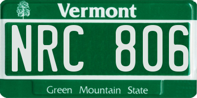 VT license plate NRC806