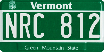 VT license plate NRC812