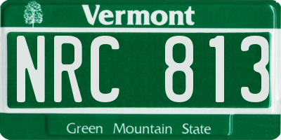 VT license plate NRC813