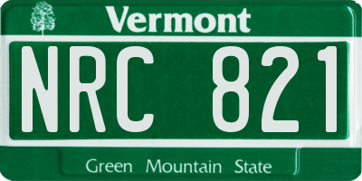 VT license plate NRC821