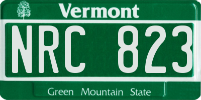 VT license plate NRC823