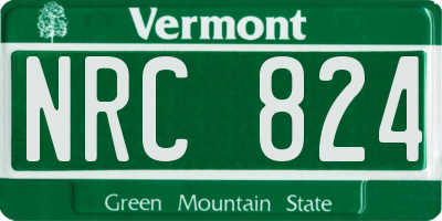 VT license plate NRC824