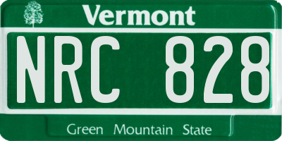 VT license plate NRC828