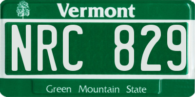 VT license plate NRC829