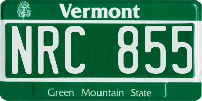 VT license plate NRC855