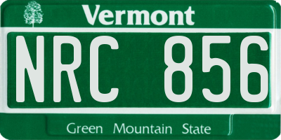 VT license plate NRC856