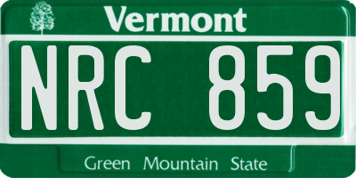 VT license plate NRC859