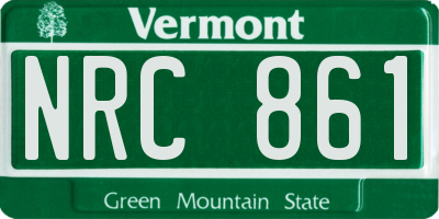 VT license plate NRC861