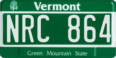VT license plate NRC864