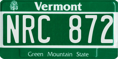 VT license plate NRC872