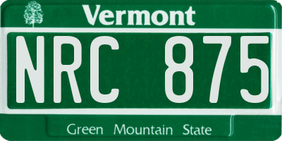VT license plate NRC875