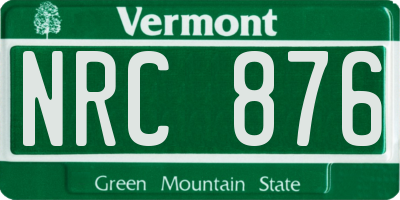 VT license plate NRC876