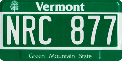 VT license plate NRC877