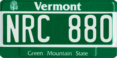 VT license plate NRC880