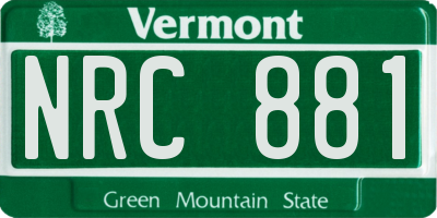 VT license plate NRC881