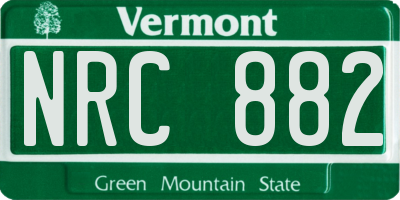 VT license plate NRC882