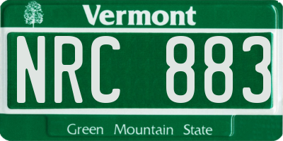 VT license plate NRC883