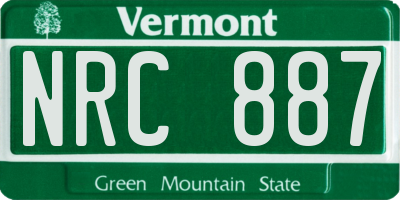 VT license plate NRC887