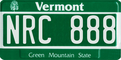 VT license plate NRC888